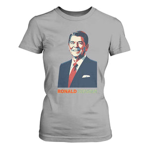 Ronald Reagan T Shirt For Women American Flag US President TS14 Sport Gray Print Your Wear