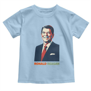 Ronald Reagan Toddler T Shirt American Flag US President TS14 Light Blue Print Your Wear