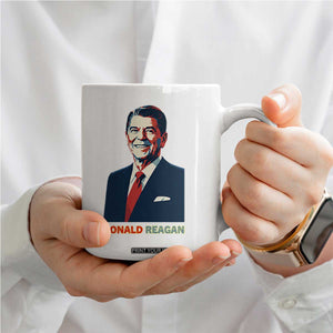 Ronald Reagan Coffee Mug American Flag US President TS14 Print Your Wear