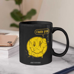 I Hate You Coffee Mug Vintage Yellow Happy Smile Face TS14 Print Your Wear