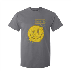I Hate You T Shirt For Kid Vintage Yellow Happy Smile Face TS14 Charcoal Print Your Wear
