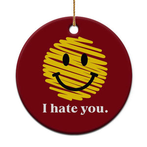 I Hate You Smile Face Meme Ceramic Ornament Viral Sarcastic Humor TS14 1pc Red Print Your Wear