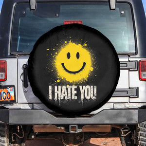 I Hate You Smile Face Spare Tire Cover Funny Sarcastic Meme TS14 No hole Black Print Your Wear