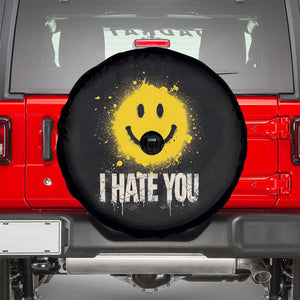 I Hate You Smile Face Spare Tire Cover Funny Sarcastic Meme TS14 Black Print Your Wear