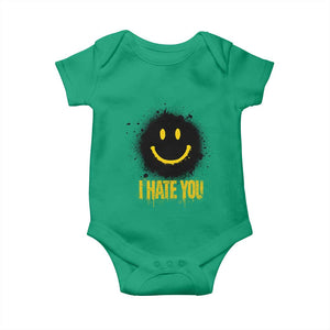 I Hate You Baby Onesie Funny Smile Face Emoticon Meme TS14 Irish Green Print Your Wear