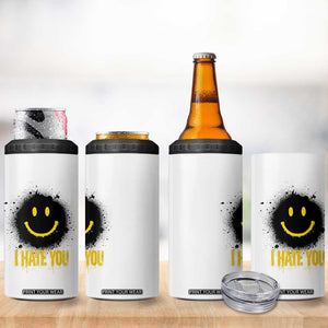I Hate You 4 in 1 Can Cooler Tumbler Funny Smile Face Emoticon Meme TS14 Print Your Wear