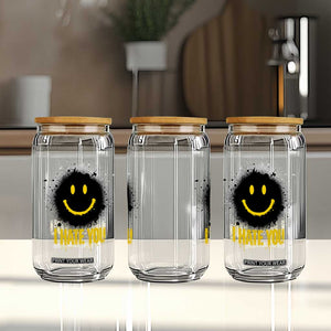 I Hate You Glass Can Funny Smile Face Emoticon Meme TS14 Print Your Wear