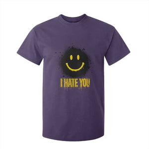 I Hate You T Shirt For Kid Funny Smile Face Emoticon Meme TS14 Purple Print Your Wear
