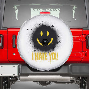 I Hate You Spare Tire Cover Funny Smile Face Emoticon Meme TS14 White Print Your Wear
