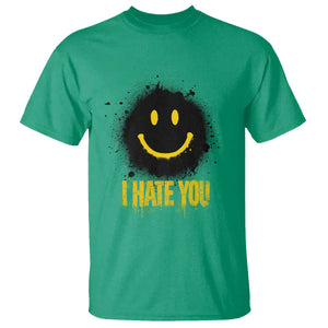 I Hate You T Shirt Funny Smile Face Emoticon Meme TS14 Irish Green Print Your Wear