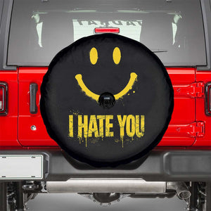 I Hate You Spare Tire Cover Funny Sarcastic Smiling Face Meme TS14 Black Print Your Wear
