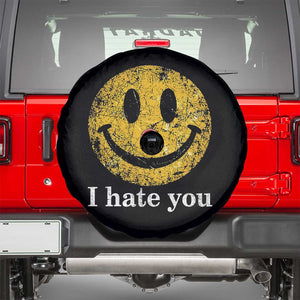 I Hate You Smile Face Meme Spare Tire Cover Funny Sarcastic Joke Meme TS14 Black Print Your Wear