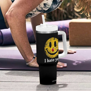 I Hate You Smile Face Meme Tumbler With Handle Funny Sarcastic Joke Meme TS14 Print Your Wear