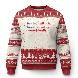 Heated All The Time Rivalry Occasionally Ugly Christmas Sweater Funny Quote Humor TS14 Beige Red Print Your Wear