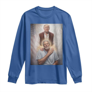 Trump Jesus Long Sleeve Shirt Funny Divine Leader Political Meme TS14 Royal Blue Print Your Wear