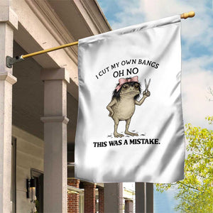 I Cut My Own Bangs Garden Flag Funny Frog Meme TS14 Print Your Wear