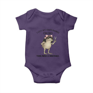 I Cut My Own Bangs Baby Onesie Funny Frog Meme TS14 Purple Print Your Wear