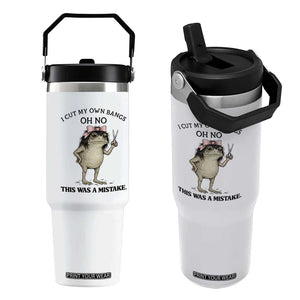 I Cut My Own Bangs Flip Straw Tumbler Funny Frog Meme TS14 One Size: 30 oz White Print Your Wear