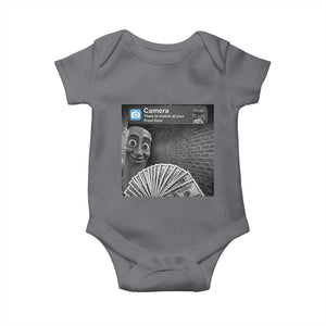 There is Motion at Your Front Door Baby Onesie Tung Tung Tung Sahur Italian Brainrot Meme TS14 Charcoal Print Your Wear