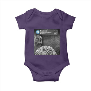 There is Motion at Your Front Door Baby Onesie Tung Tung Tung Sahur Italian Brainrot Meme TS14 Purple Print Your Wear