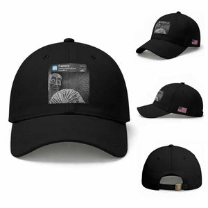 There is Motion at Your Front Door Baseball Cap Tung Tung Tung Sahur Italian Brainrot Meme TS14 Baseball Cap Universal Fit Black Print Your Wear