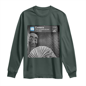 There is Motion at Your Front Door Long Sleeve Shirt Tung Tung Tung Sahur Italian Brainrot Meme TS14 Dark Forest Green Print Your Wear