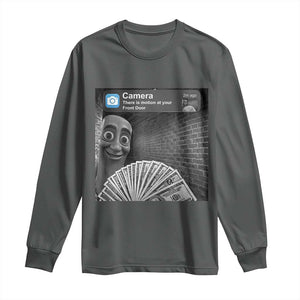 There is Motion at Your Front Door Long Sleeve Shirt Tung Tung Tung Sahur Italian Brainrot Meme TS14 Dark Heather Print Your Wear