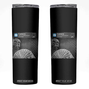 There is Motion at Your Front Door Skinny Tumbler Tung Tung Tung Sahur Italian Brainrot Meme TS14 Black Print Your Wear