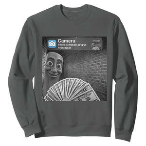 There is Motion at Your Front Door Sweatshirt Tung Tung Tung Sahur Italian Brainrot Meme TS14 Dark Heather Print Your Wear