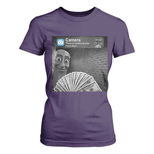 There is Motion at Your Front Door T Shirt For Women Tung Tung Tung Sahur Italian Brainrot Meme TS14 Purple Print Your Wear