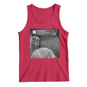 There is Motion at Your Front Door Tank Top Tung Tung Tung Sahur Italian Brainrot Meme TS14 Red Print Your Wear