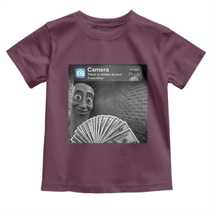 There is Motion at Your Front Door Toddler T Shirt Tung Tung Tung Sahur Italian Brainrot Meme TS14 Maroon Print Your Wear