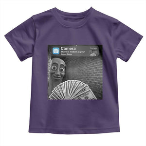 There is Motion at Your Front Door Toddler T Shirt Tung Tung Tung Sahur Italian Brainrot Meme TS14 Purple Print Your Wear