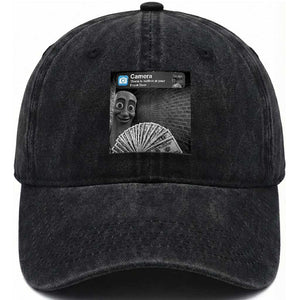 There is Motion at Your Front Door Washed Cotton Baseball Cap Tung Tung Tung Sahur Italian Brainrot Meme TS14 Print Your Wear