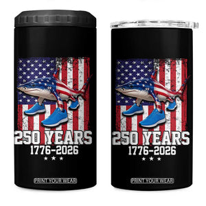 250th America Anniversary 4 in 1 Can Cooler Tumbler Tralalero Tralala Italian Brainrot 4th of July Meme