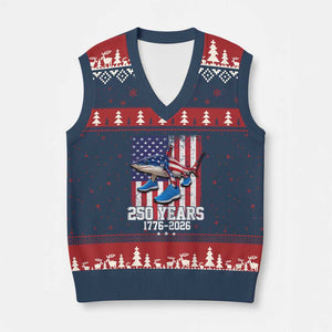 250th America Anniversary V-Neck Knit Sweater Vest Tralalero Tralala Italian Brainrot 4th of July Meme