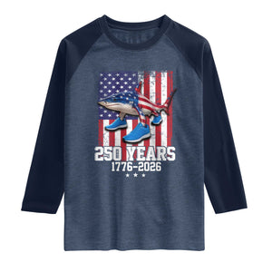 250th America Anniversary Raglan Shirt Tralalero Tralala Italian Brainrot 4th of July Meme