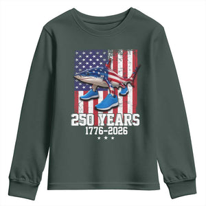 250th America Anniversary Youth Sweatshirt Tralalero Tralala Italian Brainrot 4th of July Meme