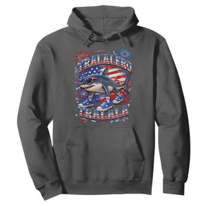 Tralalero Tralala Shark Italian Brainrot 4th Of July Meme Hoodie TS14 Dark Heather Print Your Wear