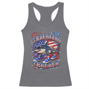 Tralalero Tralala Shark Italian Brainrot 4th Of July Meme Racerback Tank Top TS14 Charcoal Print Your Wear