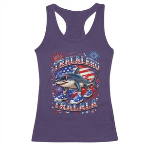 Tralalero Tralala Shark Italian Brainrot 4th Of July Meme Racerback Tank Top TS14 Purple Print Your Wear