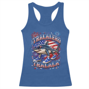 Tralalero Tralala Shark Italian Brainrot 4th Of July Meme Racerback Tank Top TS14 Royal Blue Print Your Wear