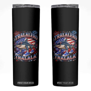 Tralalero Tralala Shark Italian Brainrot 4th Of July Meme Skinny Tumbler TS14 Black Print Your Wear