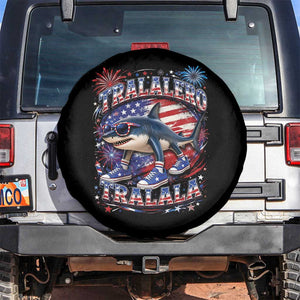 Tralalero Tralala Shark Italian Brainrot 4th Of July Meme Spare Tire Cover TS14 No hole Black Print Your Wear