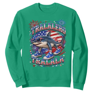 Tralalero Tralala Shark Italian Brainrot 4th Of July Meme Sweatshirt TS14 Irish Green Print Your Wear