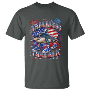 Tralalero Tralala Shark Italian Brainrot 4th Of July Meme T Shirt TS14 Dark Heather Print Your Wear