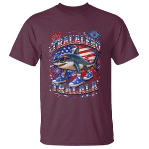 Tralalero Tralala Shark Italian Brainrot 4th Of July Meme T Shirt TS14 Maroon Print Your Wear