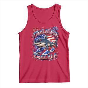 Tralalero Tralala Shark Italian Brainrot 4th Of July Meme Tank Top TS14 Red Print Your Wear