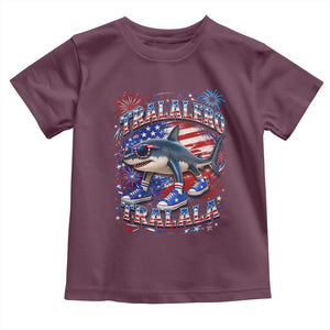 Tralalero Tralala Shark Italian Brainrot 4th Of July Meme Toddler T Shirt TS14 Maroon Print Your Wear