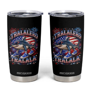Tralalero Tralala Shark Italian Brainrot 4th Of July Meme Tumbler Cup TS14 Black Print Your Wear